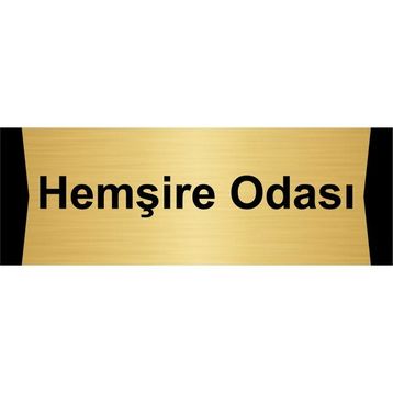 Özarslan Dizayn Hemşire Odası 5x20 cm Altın Renk Metal Yönlendirme Levhası