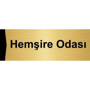 Özarslan Dizayn Hemşire Odası 5x20 cm Altın Renk Metal Yönlendirme Levhası