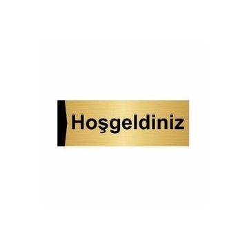 Özarslan Dizayn Hoşgeldiniz 10x20 cm Altın Renk Metal Yönlendirme Levhası