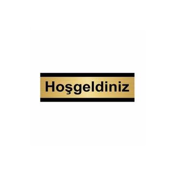 Özarslan Dizayn Hoşgeldiniz 10x20 cm Altın Renk Metal Yönlendirme Levhası