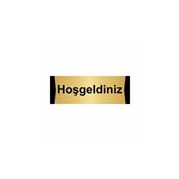 Özarslan Dizayn Hoşgeldiniz 10x20 cm Altın Renk Metal Yönlendirme Levhası