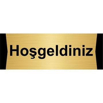 Özarslan Dizayn Hoşgeldiniz 10x20 cm Altın Renk Metal Yönlendirme Levhası