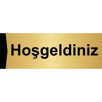 Özarslan Dizayn Hoşgeldiniz 10x20 cm Altın Renk Metal Yönlendirme Levhası