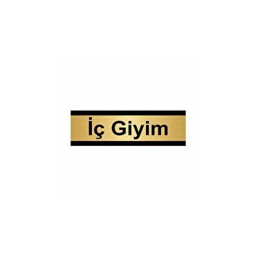 Özarslan Dizayn İç Giyim 5x20 cm Altın Renk Metal Yönlendirme Levhası