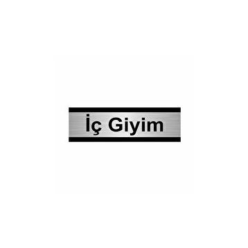 Özarslan Dizayn İç Giyim 5x20 cm Gümüş Renk Metal Yönlendirme Levhası