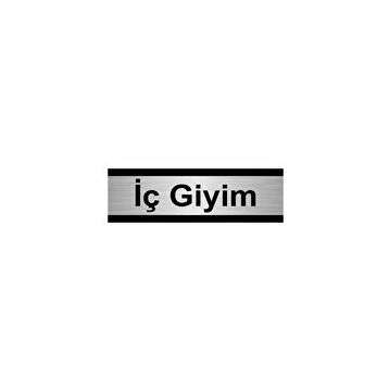 Özarslan Dizayn İç Giyim 7x20 cm Gümüş Renk Metal Yönlendirme Levhası
