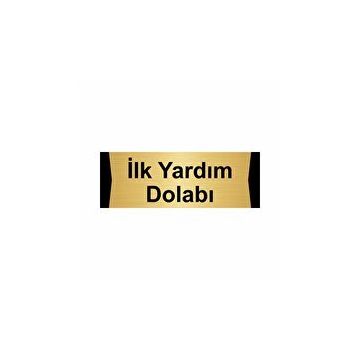 Özarslan Dizayn İlk Yardım Dolabı 10x20 cm Altın Renk Metal Yönlendirme Levhası
