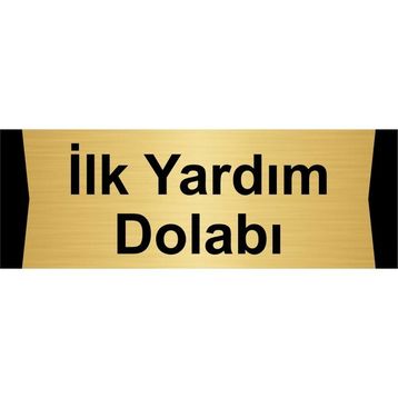 Özarslan Dizayn İlk Yardım Dolabı 5x20 cm Altın Renk Metal Yönlendirme Levhası