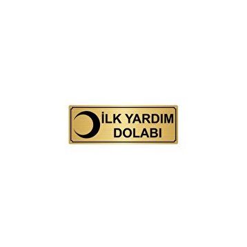 Özarslan Dizayn İlk Yardım Dolabı 7x20 cm Altın Renk Metal Yönlendirme Levhası