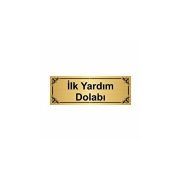 Özarslan Dizayn İlk Yardım Dolabı 7x20 cm Altın Renk Metal Yönlendirme Levhası