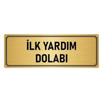 Özarslan Dizayn İlk Yardım Dolabı 7x20 cm Altın Renk Metal Yönlendirme Levhası
