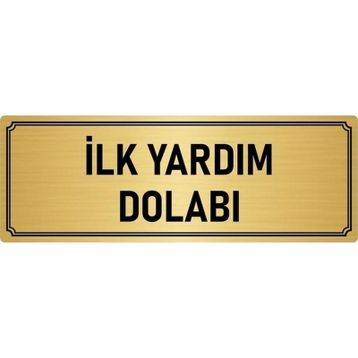 Özarslan Dizayn İlk Yardım Dolabı 7x20 cm Altın Renk Metal Yönlendirme Levhası