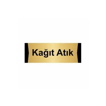 Özarslan Dizayn Kağıt Atık 10x20 cm Altın Renk Metal Yönlendirme Levhası