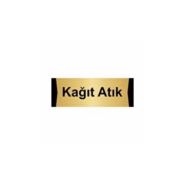 Özarslan Dizayn Kağıt Atık 10x20 cm Altın Renk Metal Yönlendirme Levhası