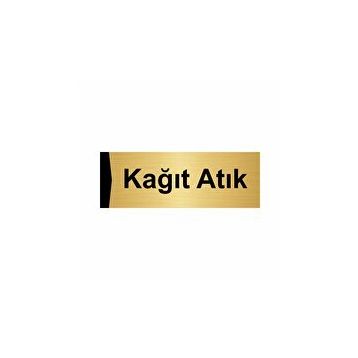 Özarslan Dizayn Kağıt Atık 10x20 cm Altın Renk Metal Yönlendirme Levhası
