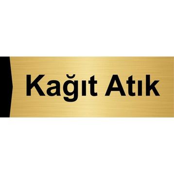 Özarslan Dizayn Kağıt Atık 10x20 cm Altın Renk Metal Yönlendirme Levhası