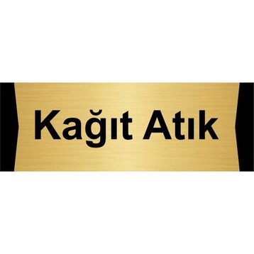 Özarslan Dizayn Kağıt Atık 5x20 cm Altın Renk Metal Yönlendirme Levhası