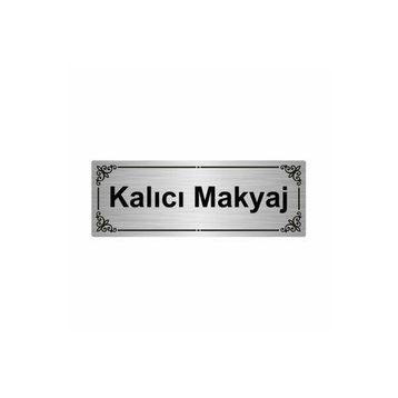 Özarslan Dizayn Kalıcı Makyaj 7x20 cm Gümüş Renk Metal Yönlendirme Levhası