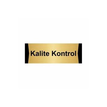 Özarslan Dizayn Kalite Kontrol 10x20 cm Altın Renk Metal Yönlendirme Levhası