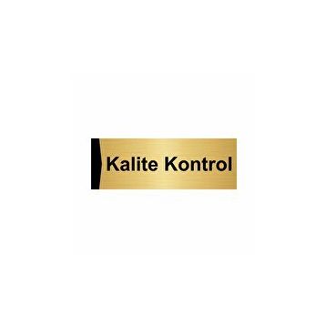Özarslan Dizayn Kalite Kontrol 10x20 cm Altın Renk Metal Yönlendirme Levhası