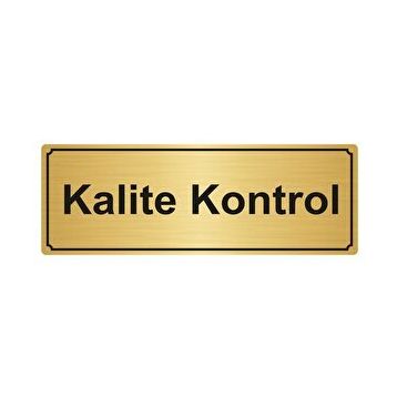 Özarslan Dizayn Kalite Kontrol 10x20 cm Altın Renk Metal Yönlendirme Levhası