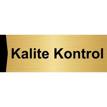 Özarslan Dizayn Kalite Kontrol 10x20 cm Altın Renk Metal Yönlendirme Levhası