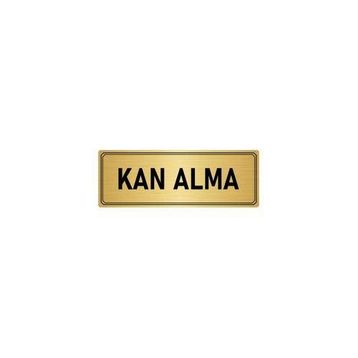 Özarslan Dizayn Kan Alma 7x20 cm Altın Renk Metal Yönlendirme Levhası