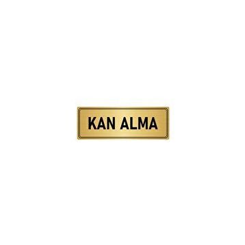 Özarslan Dizayn Kan Alma 7x20 cm Altın Renk Metal Yönlendirme Levhası