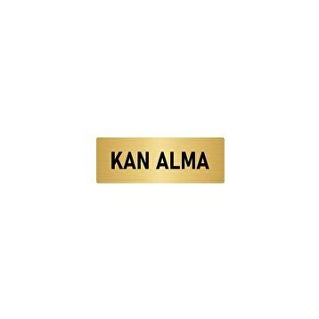Özarslan Dizayn Kan Alma 7x20 cm Altın Renk Metal Yönlendirme Levhası
