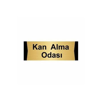 Özarslan Dizayn Kan Alma Odası 5x20 cm Altın Renk Metal Yönlendirme Levhası