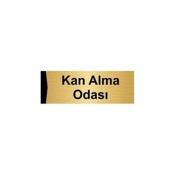 Özarslan Dizayn Kan Alma Odası 7x20 cm Altın Renk Metal Yönlendirme Levhası