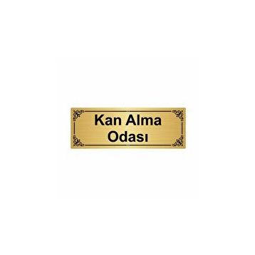 Özarslan Dizayn Kan Alma Odası 7x20 cm Altın Renk Metal Yönlendirme Levhası