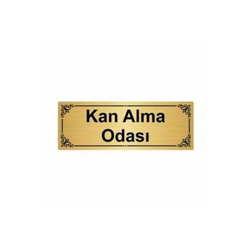 Özarslan Dizayn Kan Alma Odası 7x20 cm Altın Renk Metal Yönlendirme Levhası