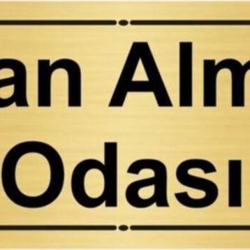 Özarslan Dizayn Kan Alma Odası 7x20 cm Altın Renk Metal Yönlendirme Levhası