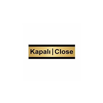 Özarslan Dizayn Kapalı-Close 5x20 cm Altın Renk Metal Yönlendirme Levhası