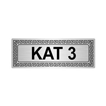 Özarslan Dizayn Kat 3 7x20 cm Gümüş Renk Metal Yönlendirme Levhası