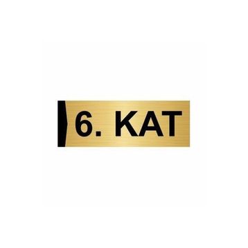 Özarslan Dizayn Kat 6 5x20 cm Altın Renk Metal Yönlendirme Levhası