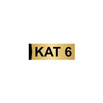 Özarslan Dizayn Kat 6 5x20 cm Altın Renk Metal Yönlendirme Levhası