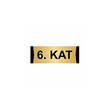 Özarslan Dizayn Kat 6 5x20 cm Altın Renk Metal Yönlendirme Levhası