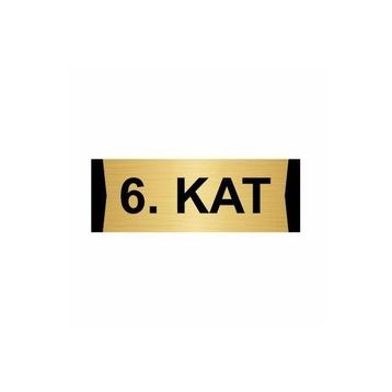 Özarslan Dizayn Kat 6 5x20 cm Altın Renk Metal Yönlendirme Levhası