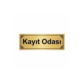 Özarslan Dizayn Kayıt Odası 7x20 cm Altın Renk Metal Yönlendirme Levhası