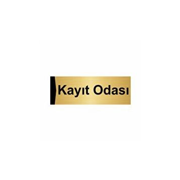 Özarslan Dizayn Kayıt Odası 7x20 cm Altın Renk Metal Yönlendirme Levhası