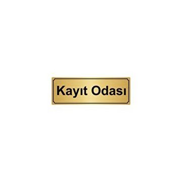 Özarslan Dizayn Kayıt Odası 7x20 cm Altın Renk Metal Yönlendirme Levhası