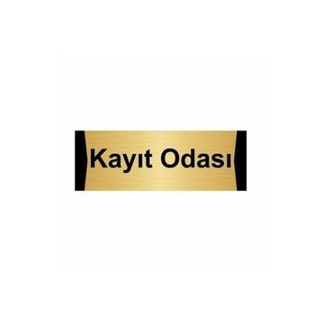 Özarslan Dizayn Kayıt Odası 7x20 cm Altın Renk Metal Yönlendirme Levhası