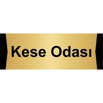 Özarslan Dizayn Kese Odası 10x20 cm Altın Renk Metal Yönlendirme Levhası