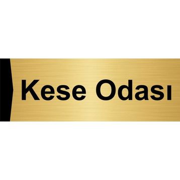 Özarslan Dizayn Kese Odası 5x20 cm Altın Renk Metal Yönlendirme Levhası