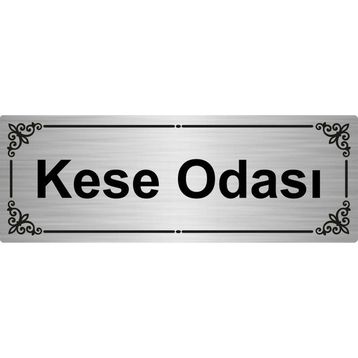 Özarslan Dizayn Kese Odası 7x20 cm Gümüş Renk Metal Yönlendirme Levhası
