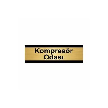 Özarslan Dizayn Kompresör Odası 10x20 cm Altın Renk Metal Yönlendirme Levhası