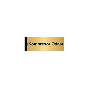 Özarslan Dizayn Kompresör Odası 10x20 cm Altın Renk Metal Yönlendirme Levhası