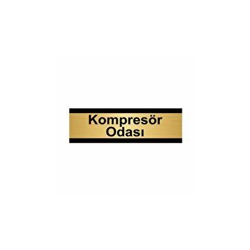 Özarslan Dizayn Kompresör Odası 10x20 cm Altın Renk Metal Yönlendirme Levhası